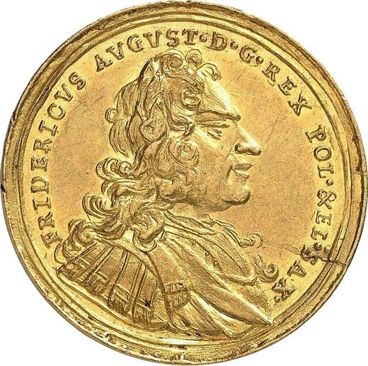 Awers monety - Dwudukat 1697 "Koronacja" - cena złotej monety - Polska, August II Mocny