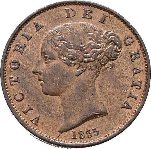 Anverso Medio Penique 1855 WW - valor de la moneda  - Gran Bretaña, Victoria