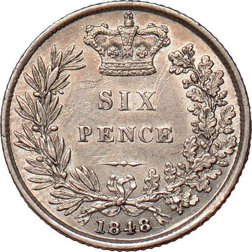 Reverse Sixpence 1848 - Silver Coin Value - United Kingdom, Victoria
