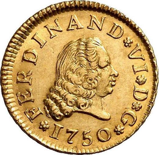 Obverse 1/2 Escudo 1750 M JB - Gold Coin Value - Spain, Ferdinand VI