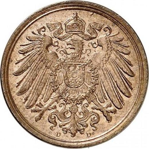 Reverse 1 Pfennig 1896 D "Type 1890-1916" -  Coin Value - Germany, German Empire