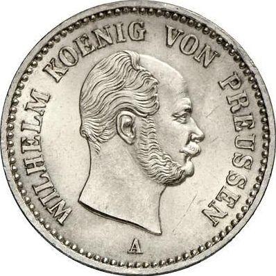 Obverse 1/6 Thaler 1864 A - Silver Coin Value - Prussia, William I