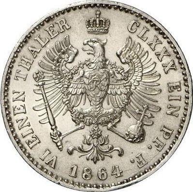 Reverse 1/6 Thaler 1864 A - Silver Coin Value - Prussia, William I