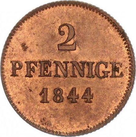 Revers 2 Pfennig 1844 - Münze Wert - Bayern, Ludwig I