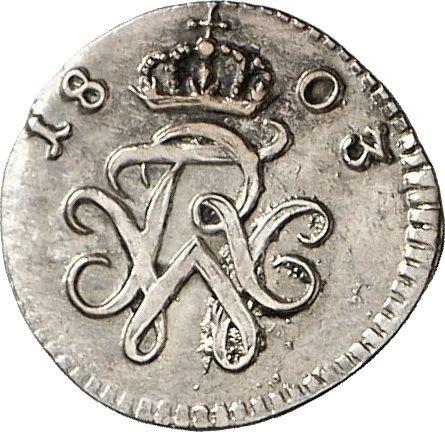 Avers 1 Pfennig 1803 B - Silbermünze Wert - Ansbach-Bayreuth, Friedrich Wilhelm III