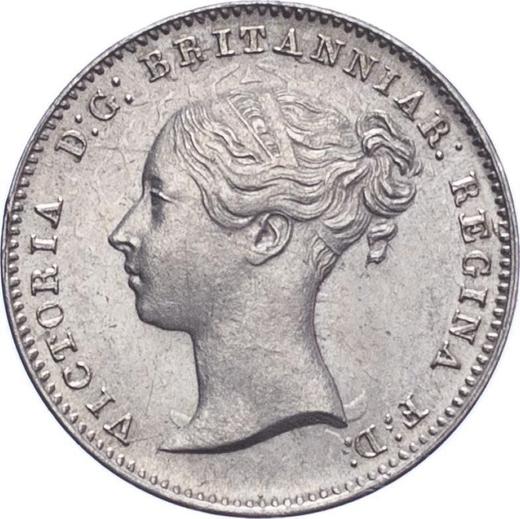 Anverso 3 peniques 1844 - valor de la moneda de plata - Gran Bretaña, Victoria