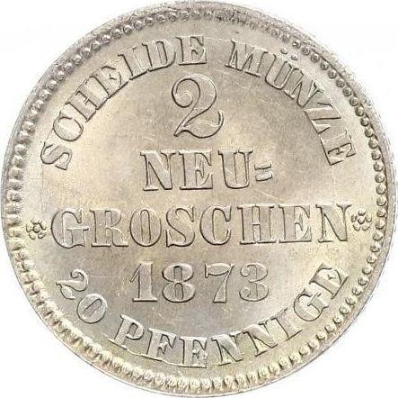 Reverse 2 Neu Groschen 1873 B - Silver Coin Value - Saxony-Albertine, John