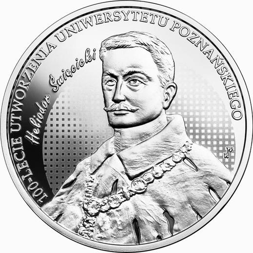Reverse 10 Zlotych 2019 "100th Anniversary of the University of Poznań" - Silver Coin Value - Poland, III Republic after denomination