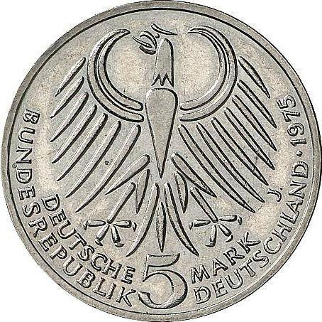 Avers 5 Mark 1975 J "Friedrich Ebert" Hybrid - Silbermünze Wert - Deutschland, BRD