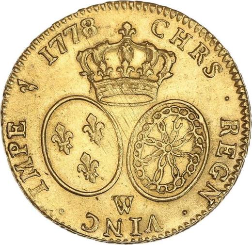 Reverse Double Louis d'Or 1778 W - Gold Coin Value - France, Louis XVI
