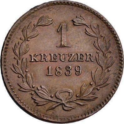 Revers Kreuzer 1839 - Münze Wert - Baden, Leopold