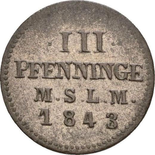 Reverse 3 Pfennig 1843 "Type 1842-1846" - Silver Coin Value - Mecklenburg-Schwerin, Frederick Francis II