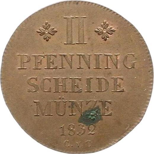 Revers 2 Pfennig 1832 CvC - Münze Wert - Braunschweig-Wolfenbüttel, Wilhelm
