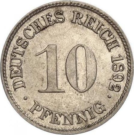 Obverse 10 Pfennig 1892 G "Type 1890-1916" -  Coin Value - Germany, German Empire