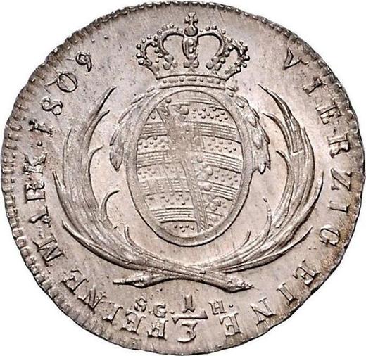Reverse 1/3 Thaler 1809 S.G.H. - Silver Coin Value - Saxony-Albertine, Frederick Augustus I