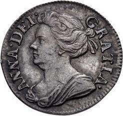 Awers monety - 2 pensy 1710 - cena srebrnej monety - Wielka Brytania, Anna