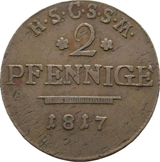 Reverso 2 pfennige 1817 - valor de la moneda - Sajonia-Coburgo-Saalfeld, Ernesto I