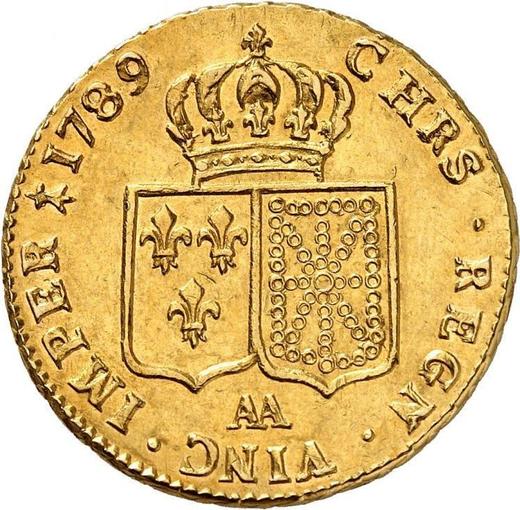 Reverse Double Louis d'Or 1789 AA "Type 1785-1792" - Gold Coin Value - France, Louis XVI