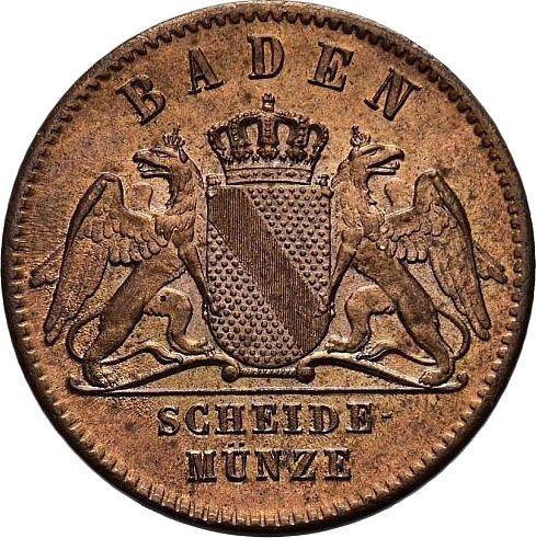 Obverse Kreuzer 1861 - Coin Value - Baden, Frederick I
