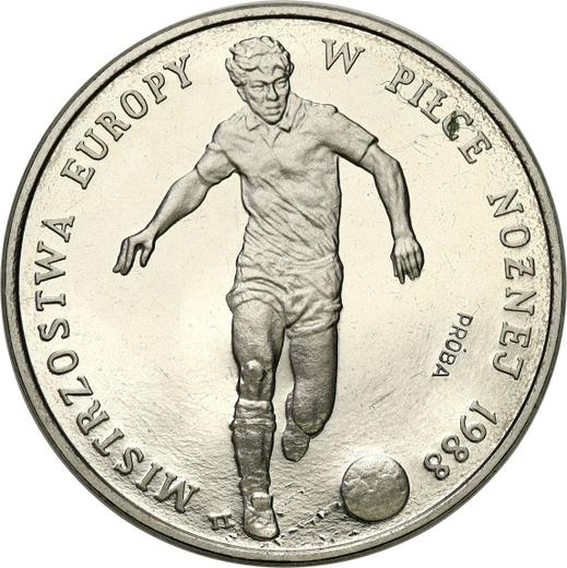 Реверс монеты - Пробные 500 злотых 1987 года MW TT "Чемпионат Европы по футболу 1988" Никель - цена монеты - Польша, Народная Республика