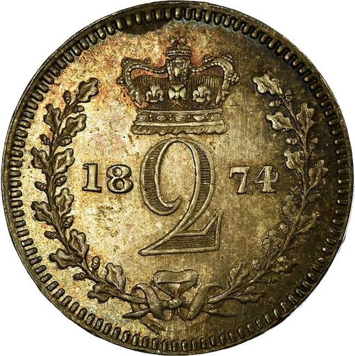 Revers 2 Pence 1874 - Silbermünze Wert - Großbritannien, Victoria