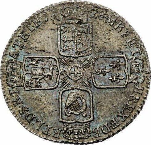 Rewers monety - 6 pensow 1728 "Portret w młodych latach" W kątach nie ma niczego - cena srebrnej monety - Wielka Brytania, Jerzy II