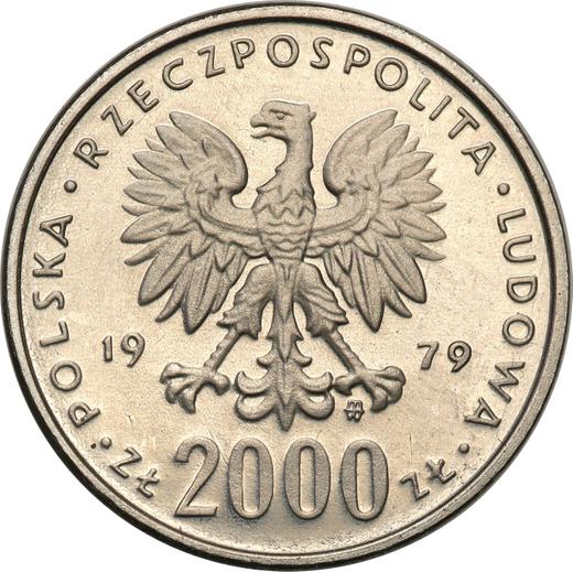 Avers Probe 2000 Zlotych 1979 MW "Herzog Mieszko I." Nickel - Münze Wert - Polen, Volksrepublik Polen