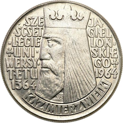 Reverse Pattern 10 Zlotych 1964 "600 Years of Jagiello University" Raised lettering Nickel -  Coin Value - Poland, Peoples Republic