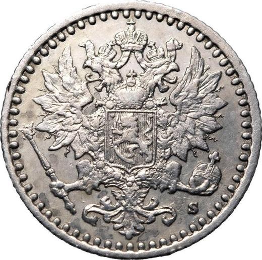 Obverse 25 Pennia 1865 S - Silver Coin Value - Finland, Grand Duchy