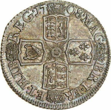 Reverse Sixpence 1708 - Silver Coin Value - United Kingdom, Anne