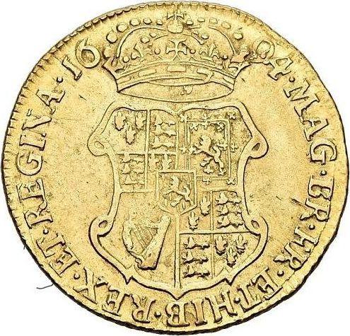 Reverso 1 guinea 1694 - valor de la moneda de oro - Gran Bretaña, Guillermo III y María II