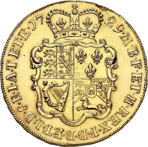 Reverse Five guineas 1729 EIC "Young Head" - Gold Coin Value - United Kingdom, George II