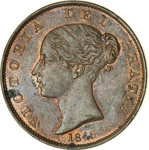 Avers 1/2 Penny 1845 WW - Münze Wert - Großbritannien, Victoria