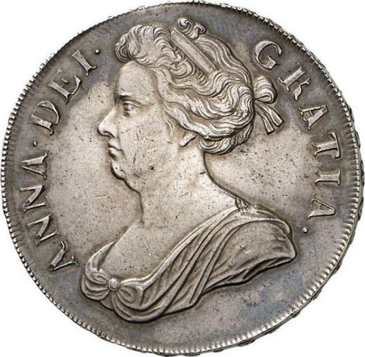 Obverse Crown 1706 "First draped bust" Roses and Plumes in angles - Silver Coin Value - United Kingdom, Anne