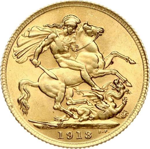 Reverse Sovereign 1913 BM - Gold Coin Value - United Kingdom, George V