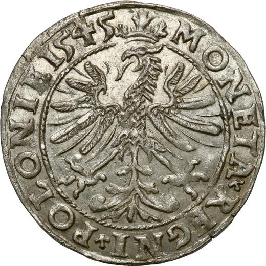 Reverso 1 grosz 1545 - valor de la moneda de plata - Polonia, Segismundo I