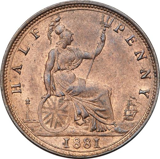 Reverse Halfpenny 1881 -  Coin Value - United Kingdom, Victoria