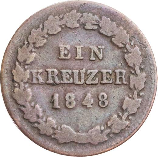 Reverse Kreuzer 1848 -  Coin Value - Nassau, Adolphe