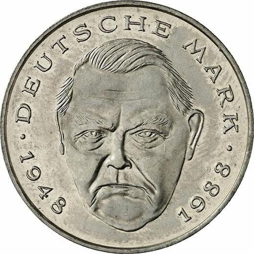 Avers 2 Mark 1991 G "Ludwig Erhard" - Münze Wert - Deutschland, BRD