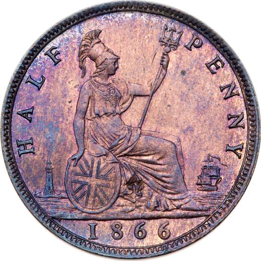 Reverse Halfpenny 1866 -  Coin Value - United Kingdom, Victoria
