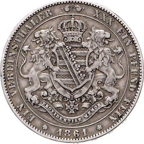 Reverse Thaler 1861 B "Type 1861-1871" - Silver Coin Value - Saxony-Albertine, John