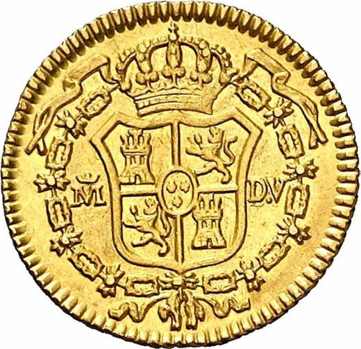 Reverse 1/2 Escudo 1785 M DV - Gold Coin Value - Spain, Charles III