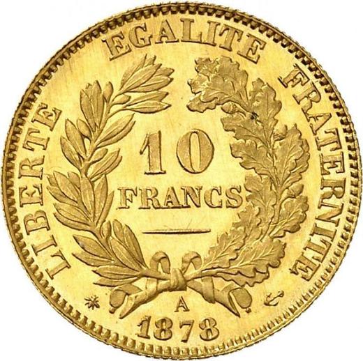 Reverse 10 Francs 1878 A "Type 1878-1899" - Gold Coin Value - France, Third Republic