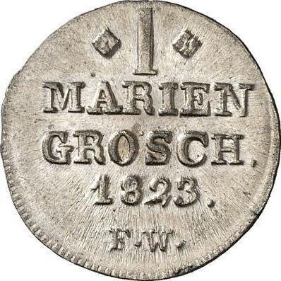 Reverse Mariengroschen 1823 F.W. - Silver Coin Value - Waldeck-Pyrmont, George Heinrich