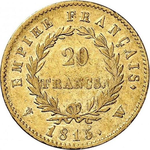 Reverse 20 Francs 1815 W - Gold Coin Value - France, Napoleon I