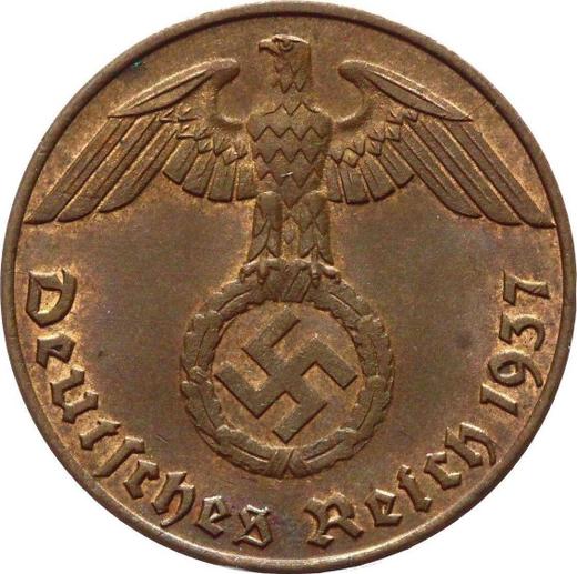 Reverse 1 Reichspfennig 1937 J "Type 1936-1940" -  Coin Value - Germany, Third Reich