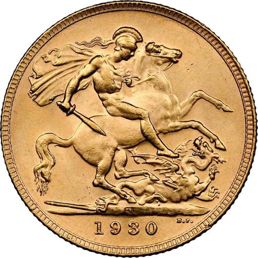 Reverse Sovereign 1930 P - Gold Coin Value - Australia, George V