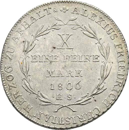 Reverse Thaler 1806 HS - Silver Coin Value - Anhalt-Bernburg, Alexius Frederick Christian