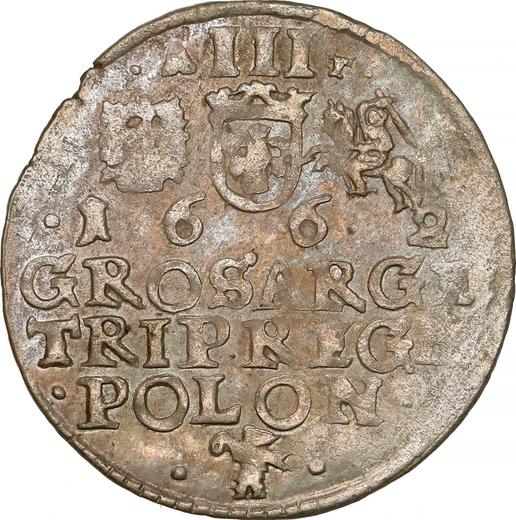 Reverse 3 Groszy (Trojak) 1662 AT - Silver Coin Value - Poland, John II Casimir