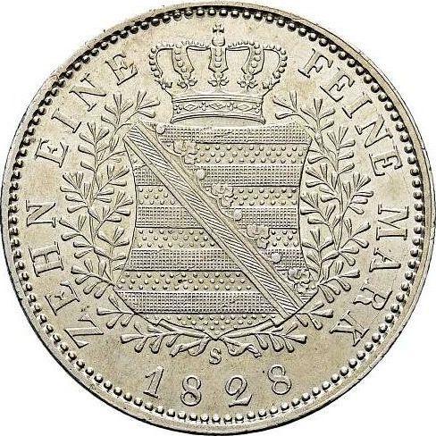 Rewers monety - Talar 1828 S - cena srebrnej monety - Saksonia-Albertyna, Antoni